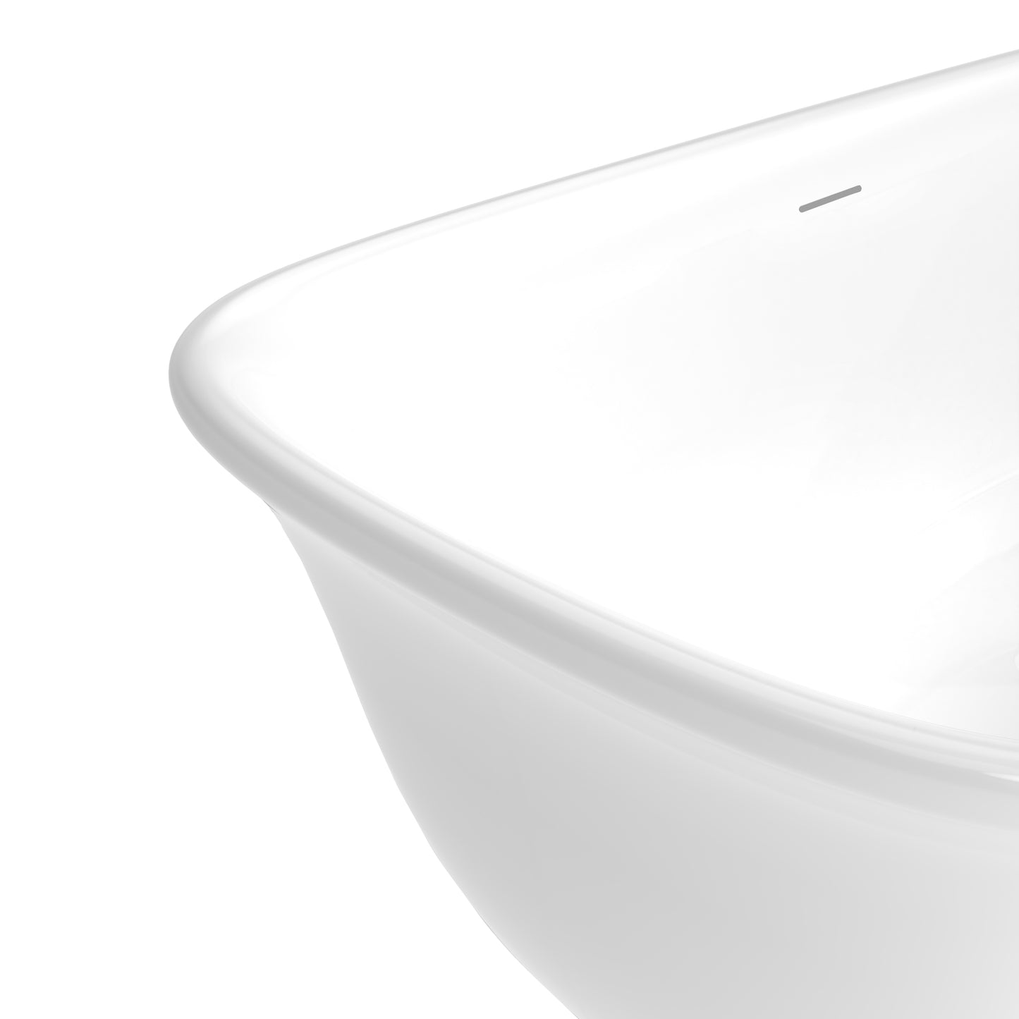 59" Free Standing Bathtub, Contemporary Design Acrylic Soaking Tubs, With Overflow and Drain Glossy White